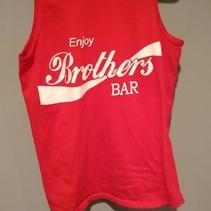 Red tank top "Enjoy Brother's Bar"